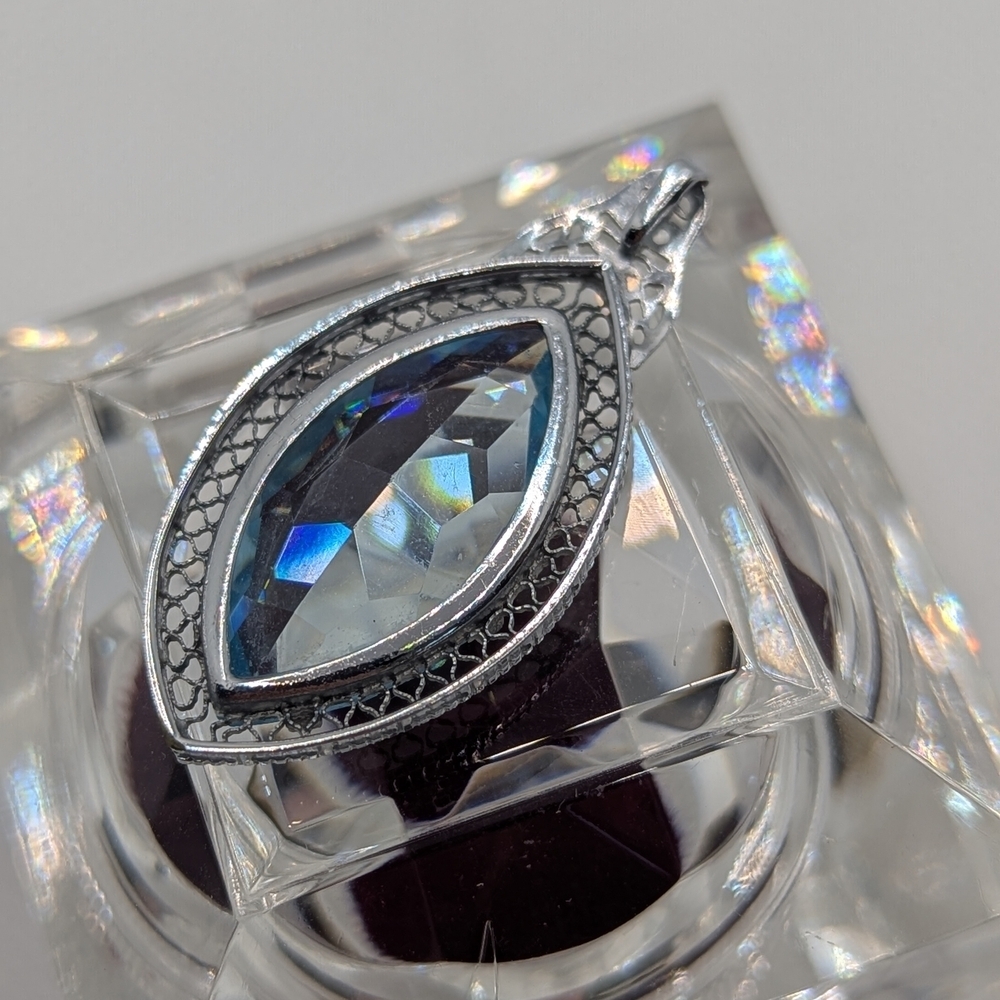 ✨ Intricate Filigree Victorian Style Sterling Silver Pendant ✨ - Picture 4 of 6